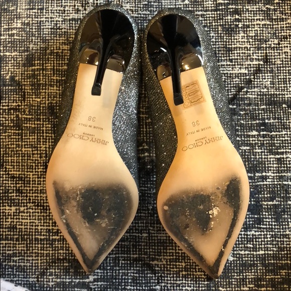 Jimmy Choo Silver Glitter Pump - Picture 4 of 5